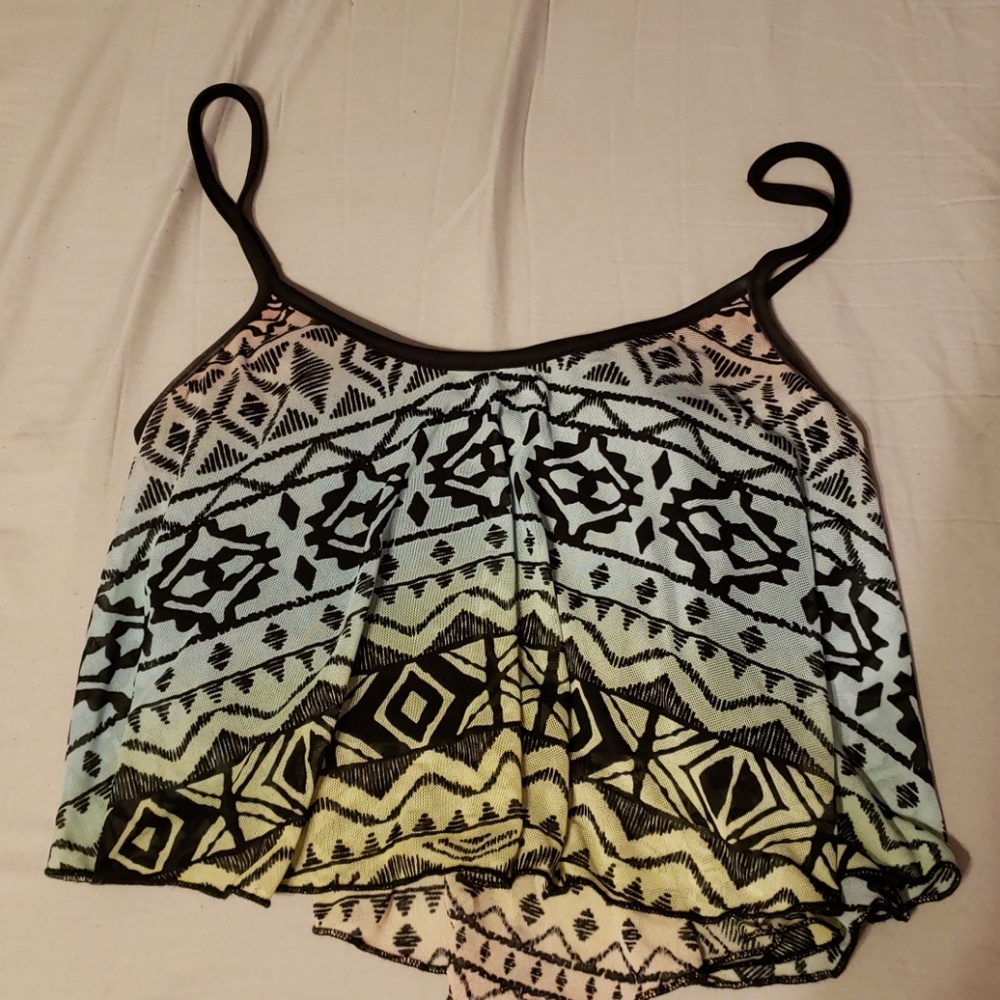 Ombre blue and green crop top